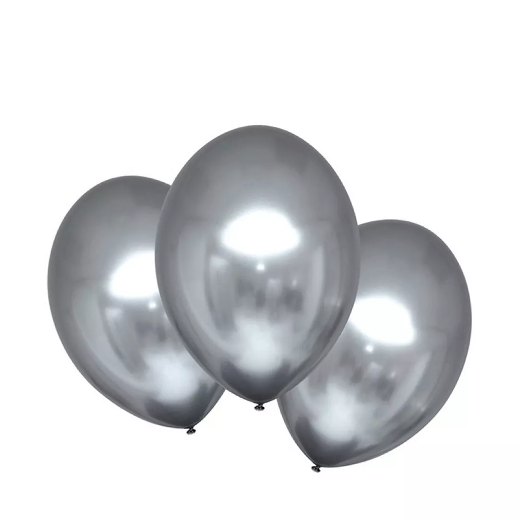 Amscan 6 Latex Balloons Satin Luxe Platinum 3