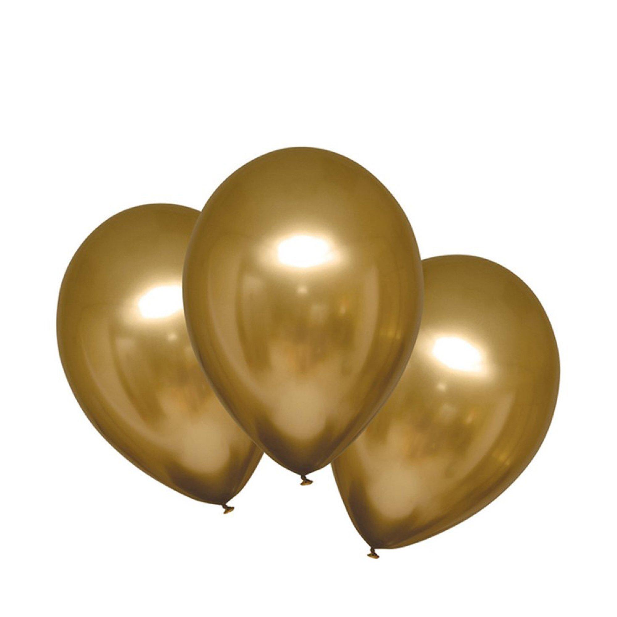 Image of amscan 6 Latexballons Satin Luxe Gold Sateen