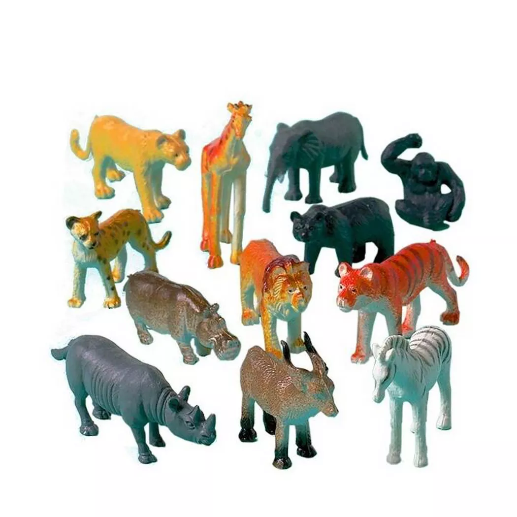 Amscan - 12 Dschungeltiere Partypack, Multicolor