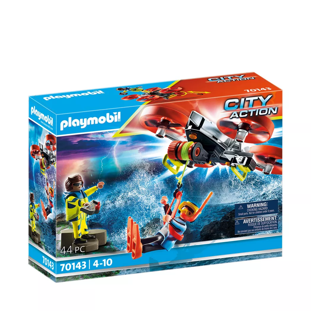 Playmobil - 70143 Seenot, Taucher-Bergung mit Rettungsdrohne, Multicolor