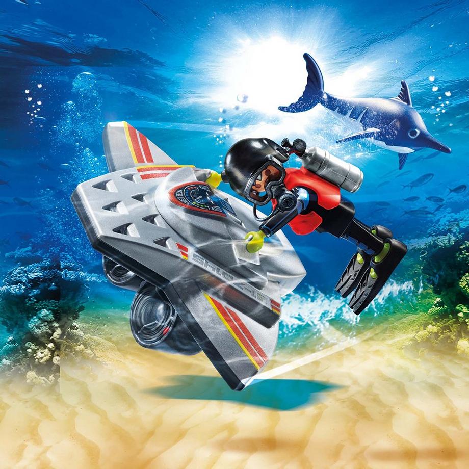 Playmobil  70145 Scooter de plongée et sauveteur 