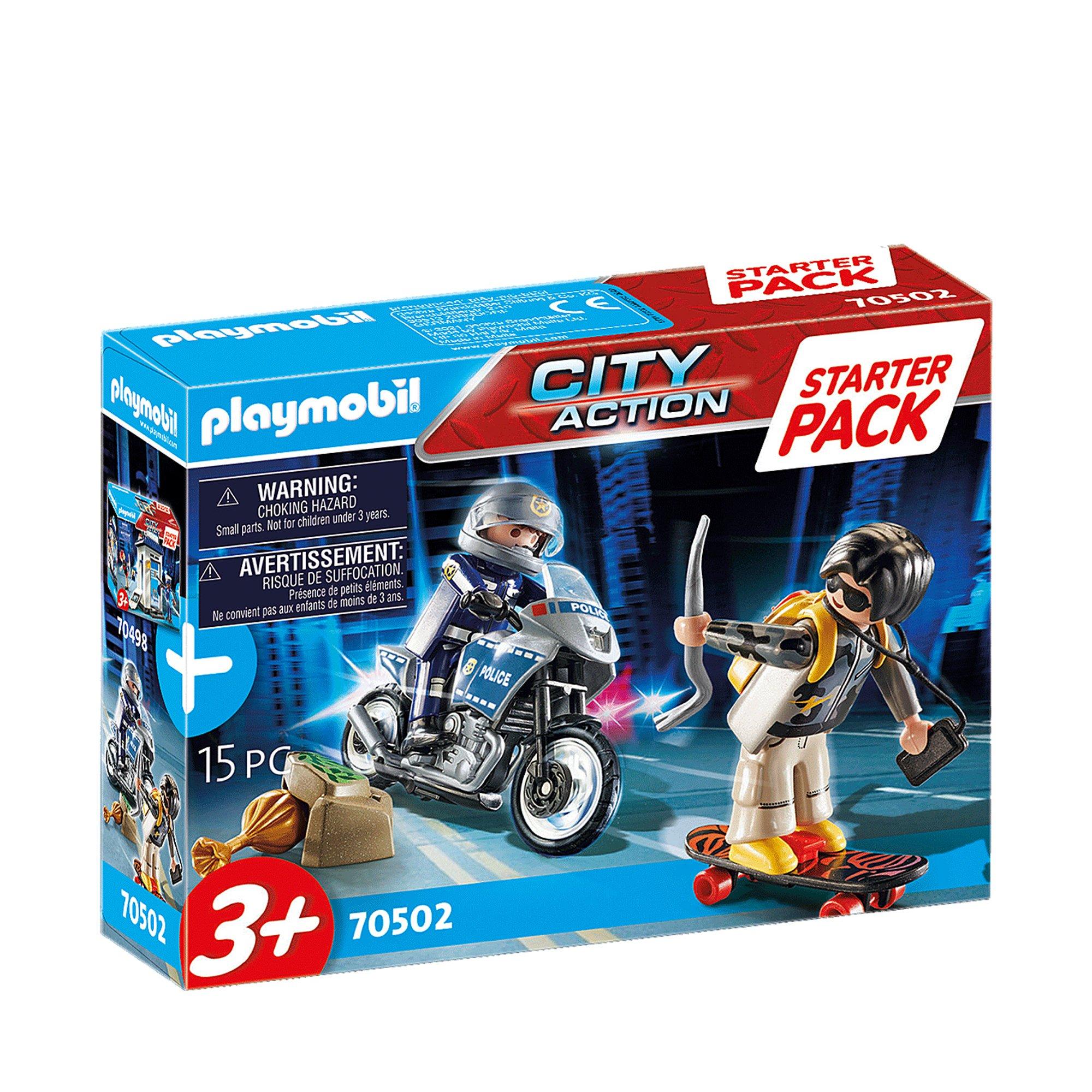 Playmobil  70502 Starter Pack Motard de police et voleur 