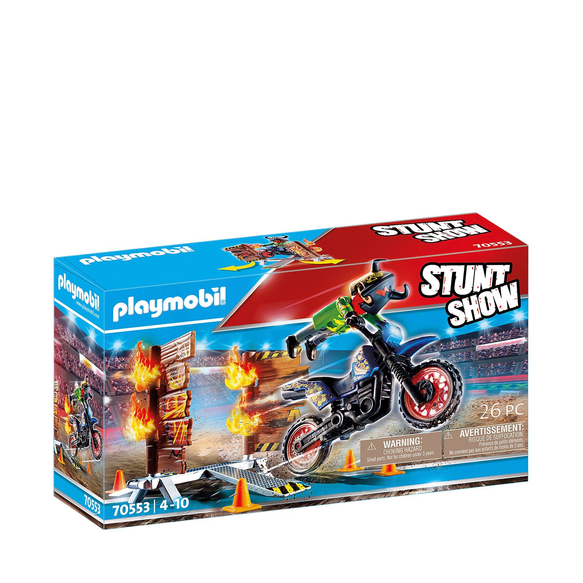 Playmobil  70553 Stuntshow Motorrad mit Feuerwand 