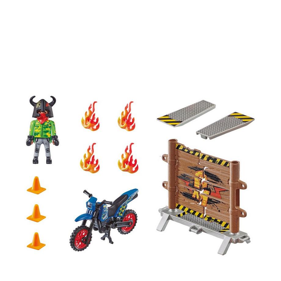 Playmobil  70553 Stuntshow Motorrad mit Feuerwand 