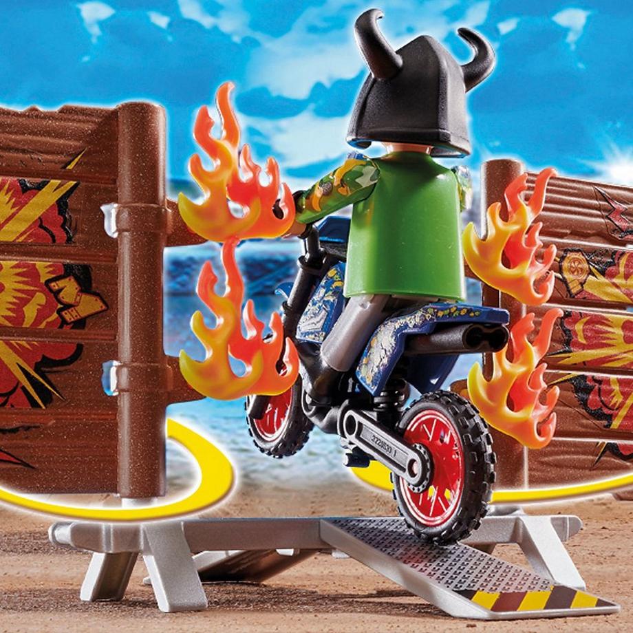 Playmobil  70553 Stuntshow Motorrad mit Feuerwand 