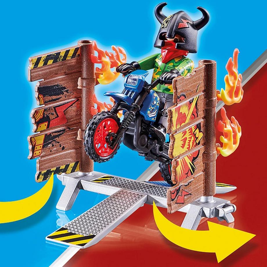 Playmobil  70553 Stuntshow Motorrad mit Feuerwand 