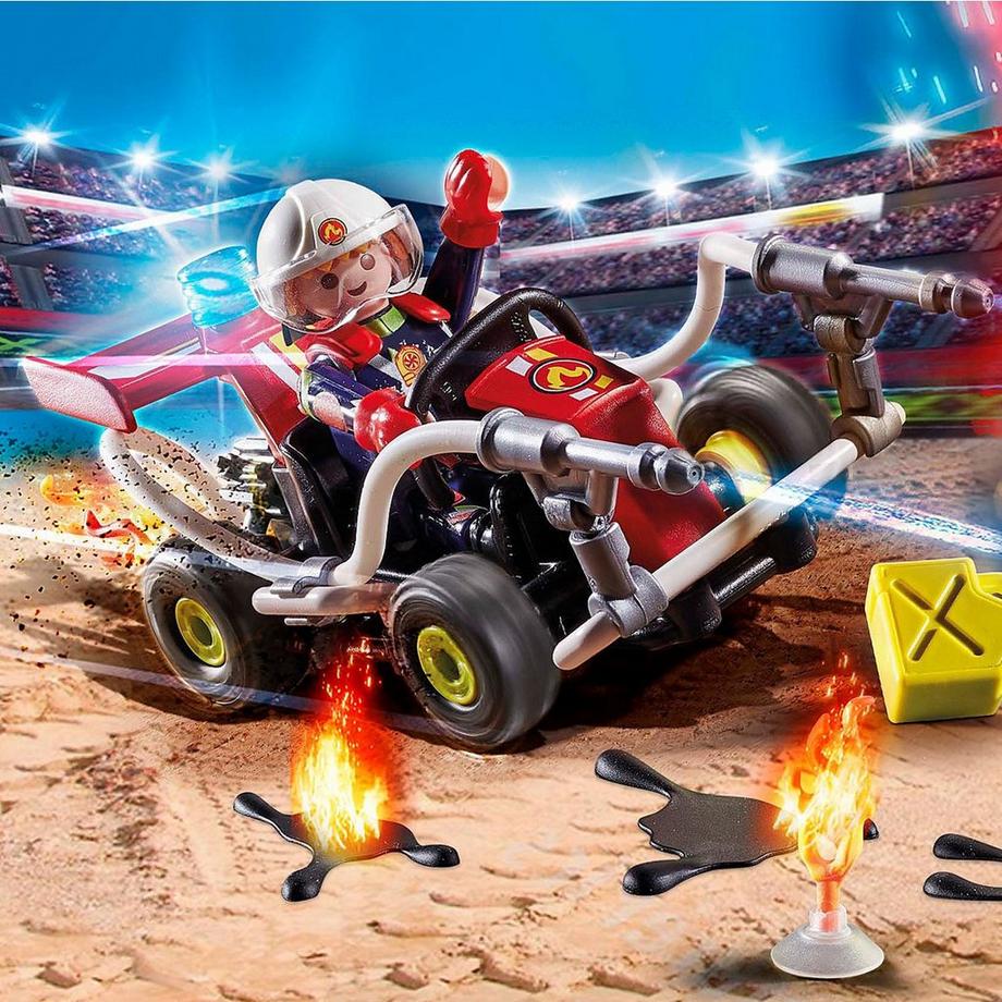 Playmobil  70554 Spectacle de cascadeurs Kart de pompiers 