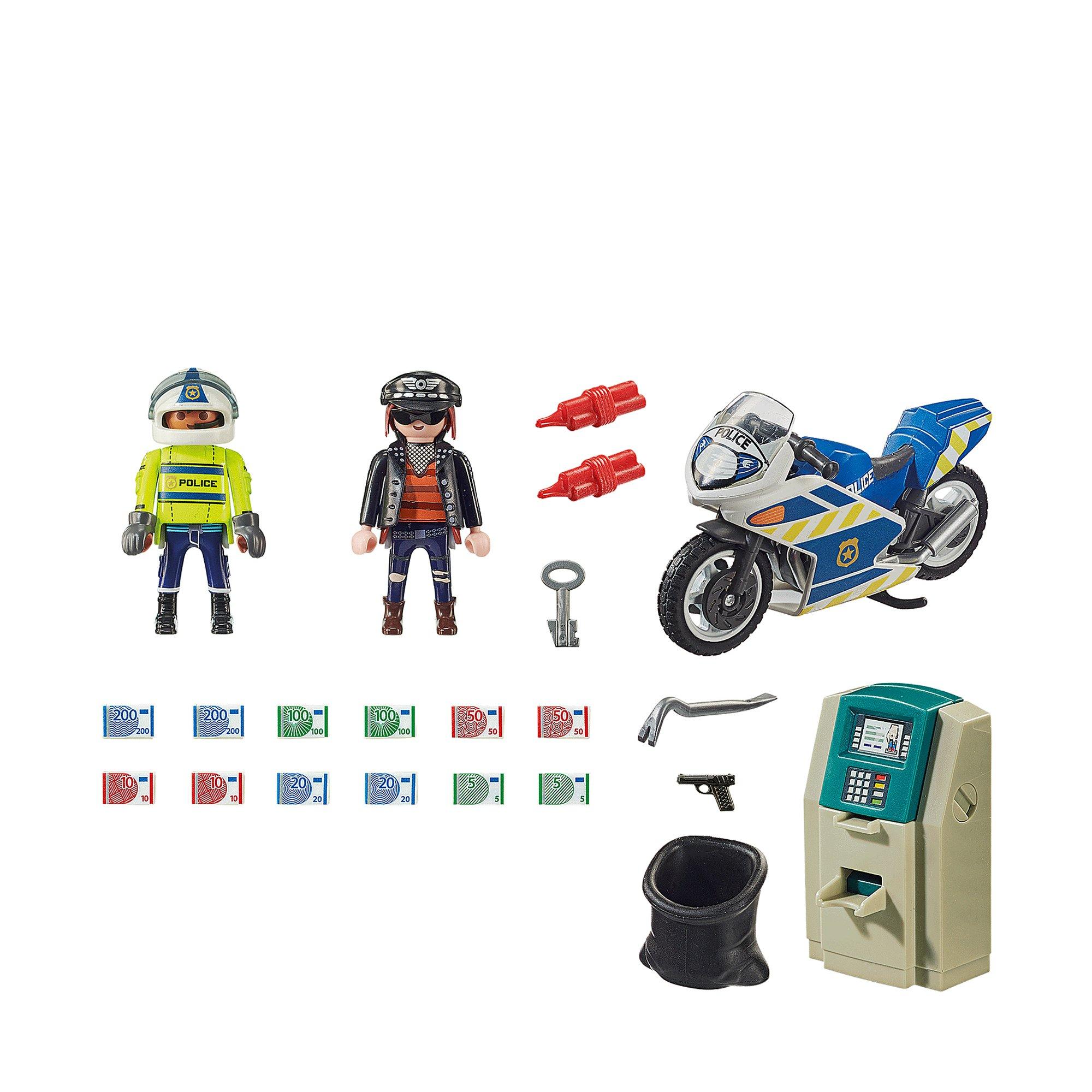 Playmobil  70572 Polizei-Motorrad, Verfolgung des Geldräubers 