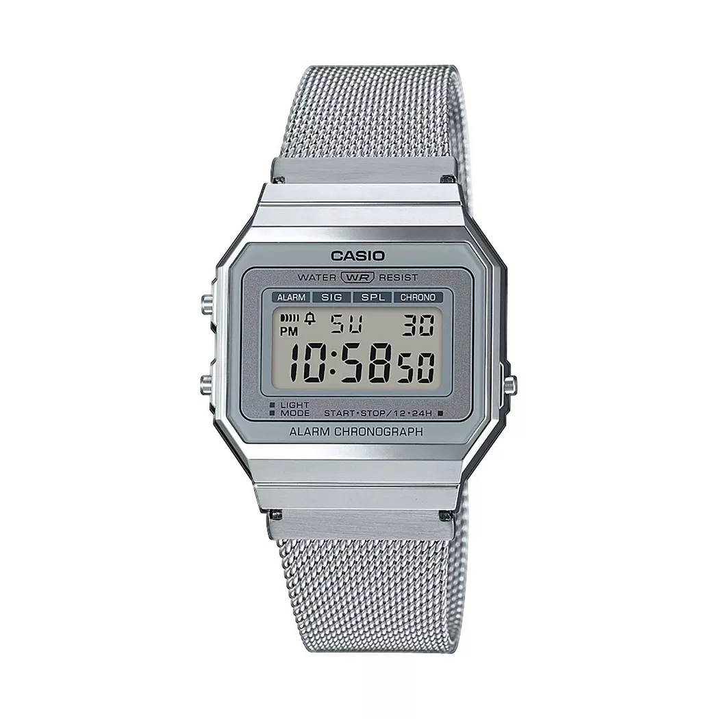CASIO - Digitaluhr, Vintage ICONIC, 37mm, Silber