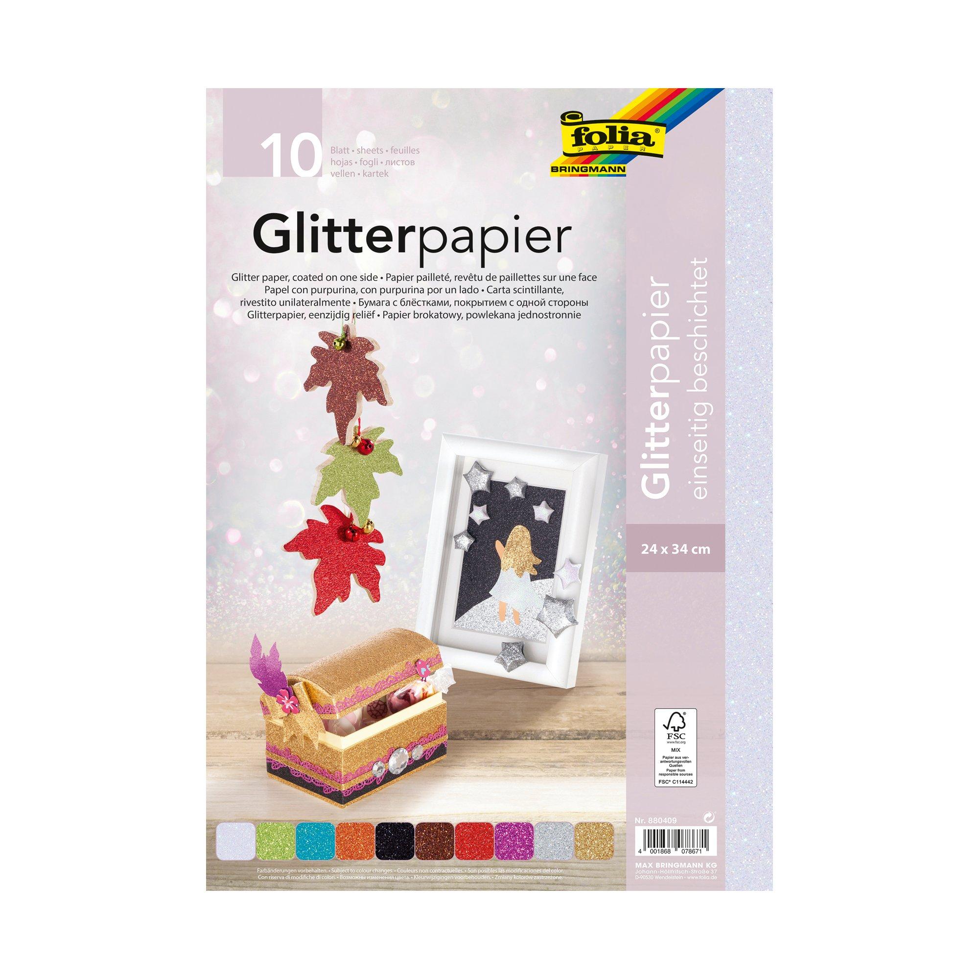 Image of Folia Glitterpapierblock - 24 x 34 cm