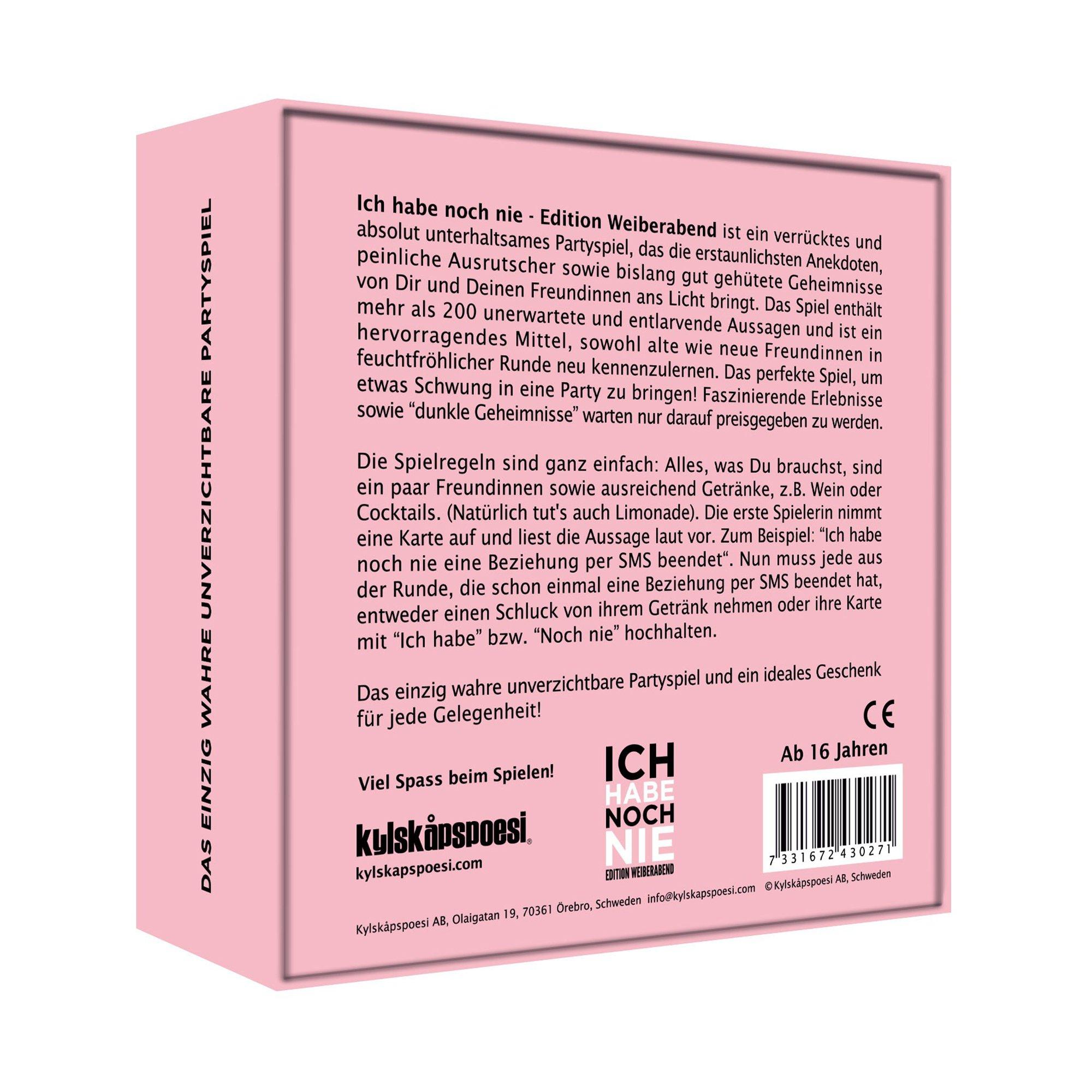 Kylskåpspoesi  Ich habe noch nie - Edition Weiberabend, Tedesco 