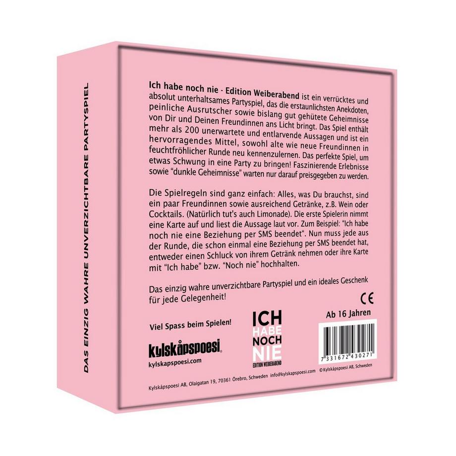 Kylskåpspoesi  Ich habe noch nie - Edition Weiberabend, Deutsch 