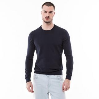 Manor Man Rundh-Pullover, BIO-BW Pullover, Classic Fit, langarm 