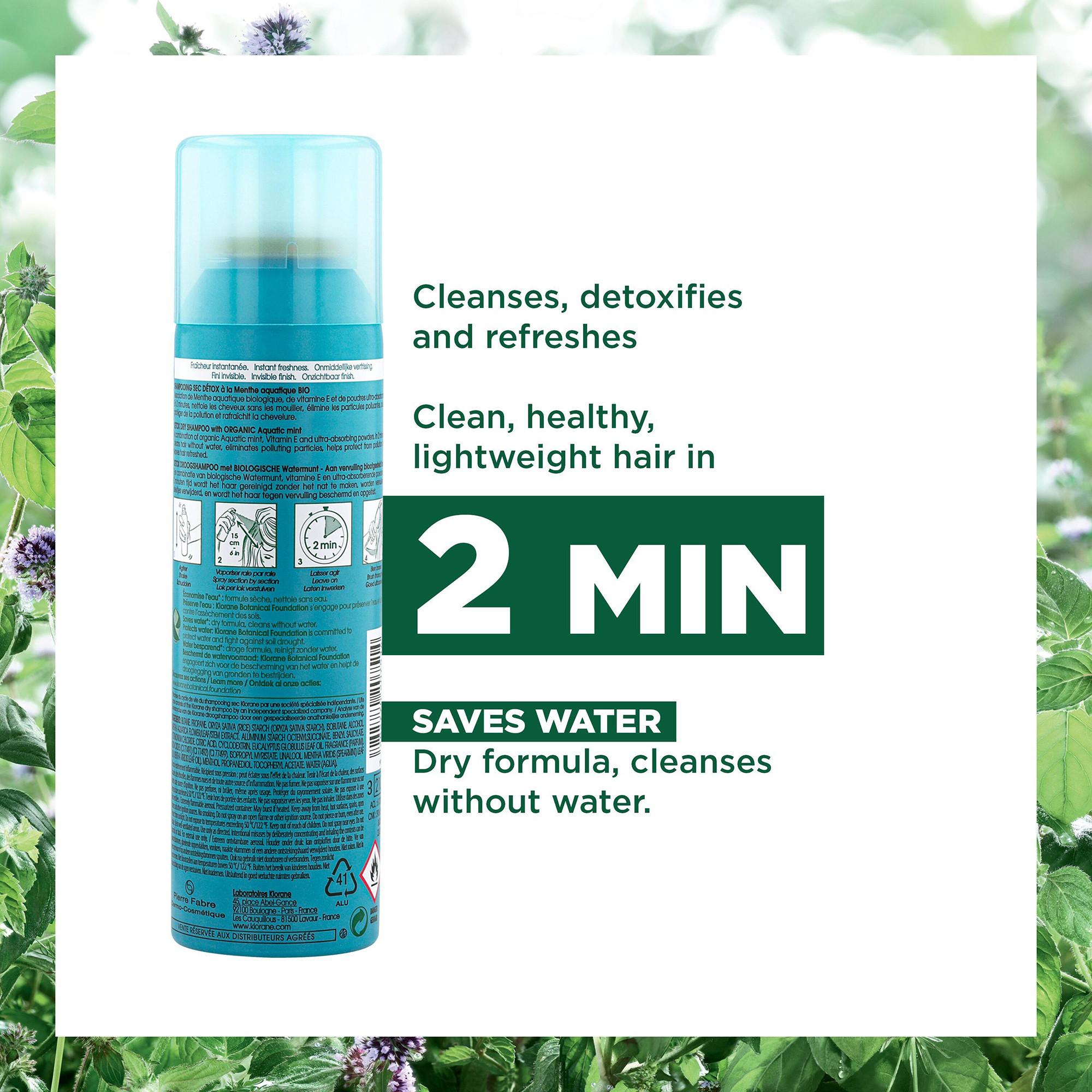 KLORANE BIO-Wasserminze Detox-Trockenshampoo 