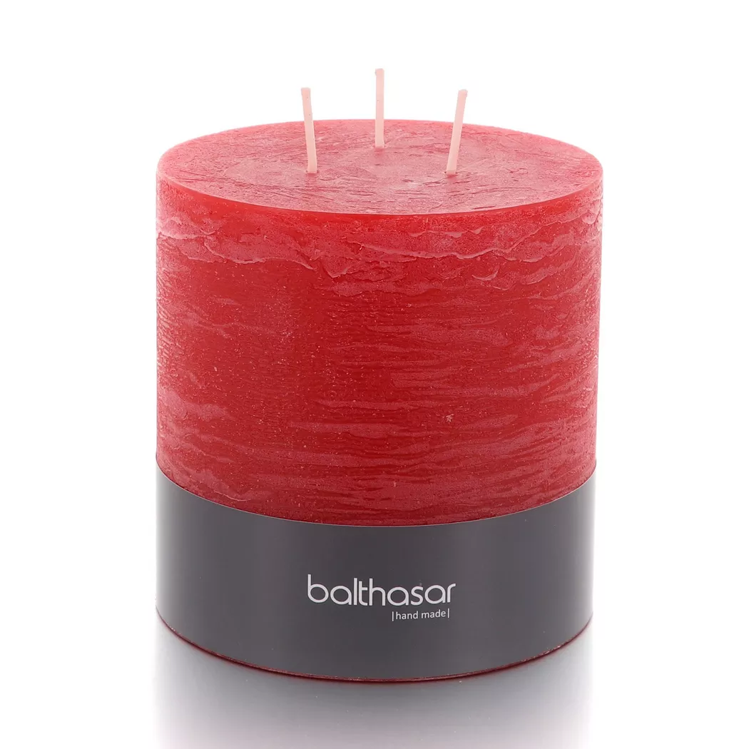 Balthasar - Zylinderkerze 3-Docht, 120X120MM, Rot