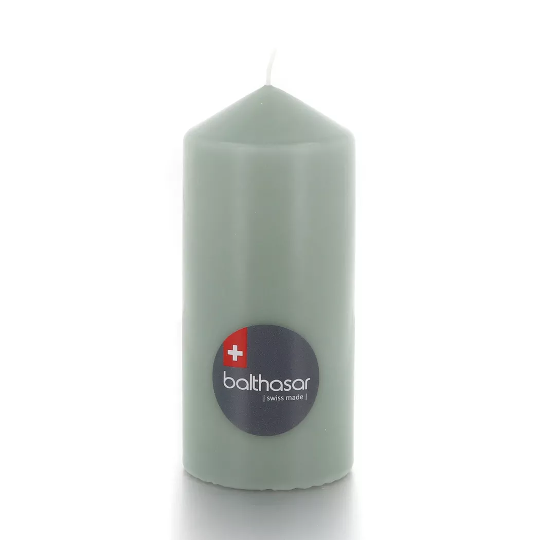 Balthasar Zylinderkerze Pillar Candle Light Green 7x16 cm