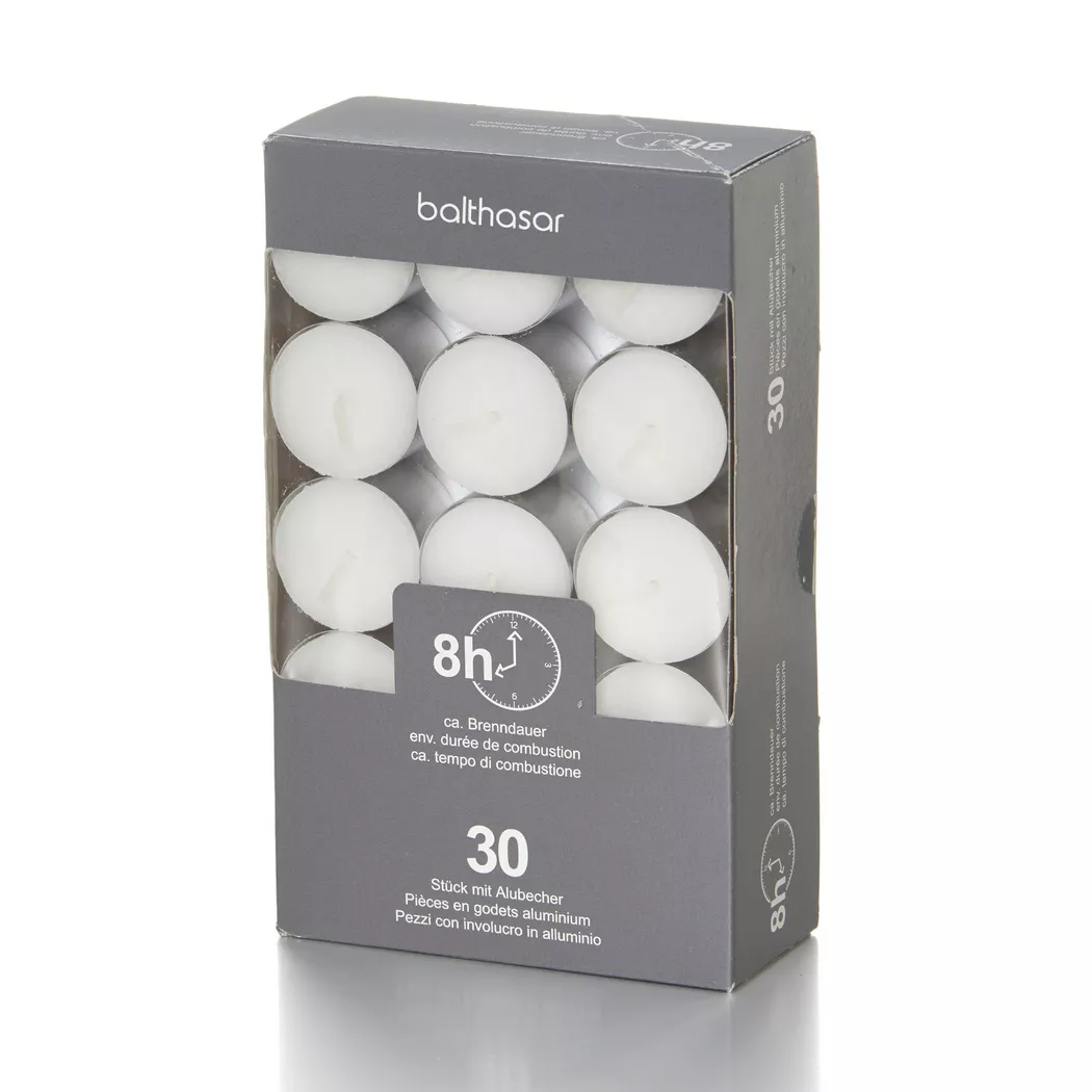 Balthasar - Teelichter-Set, 38X24MM, Weiss