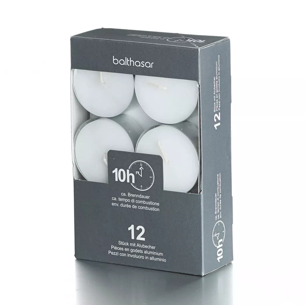 Balthasar - Teelichter-Set, 60X25MM, Weiss