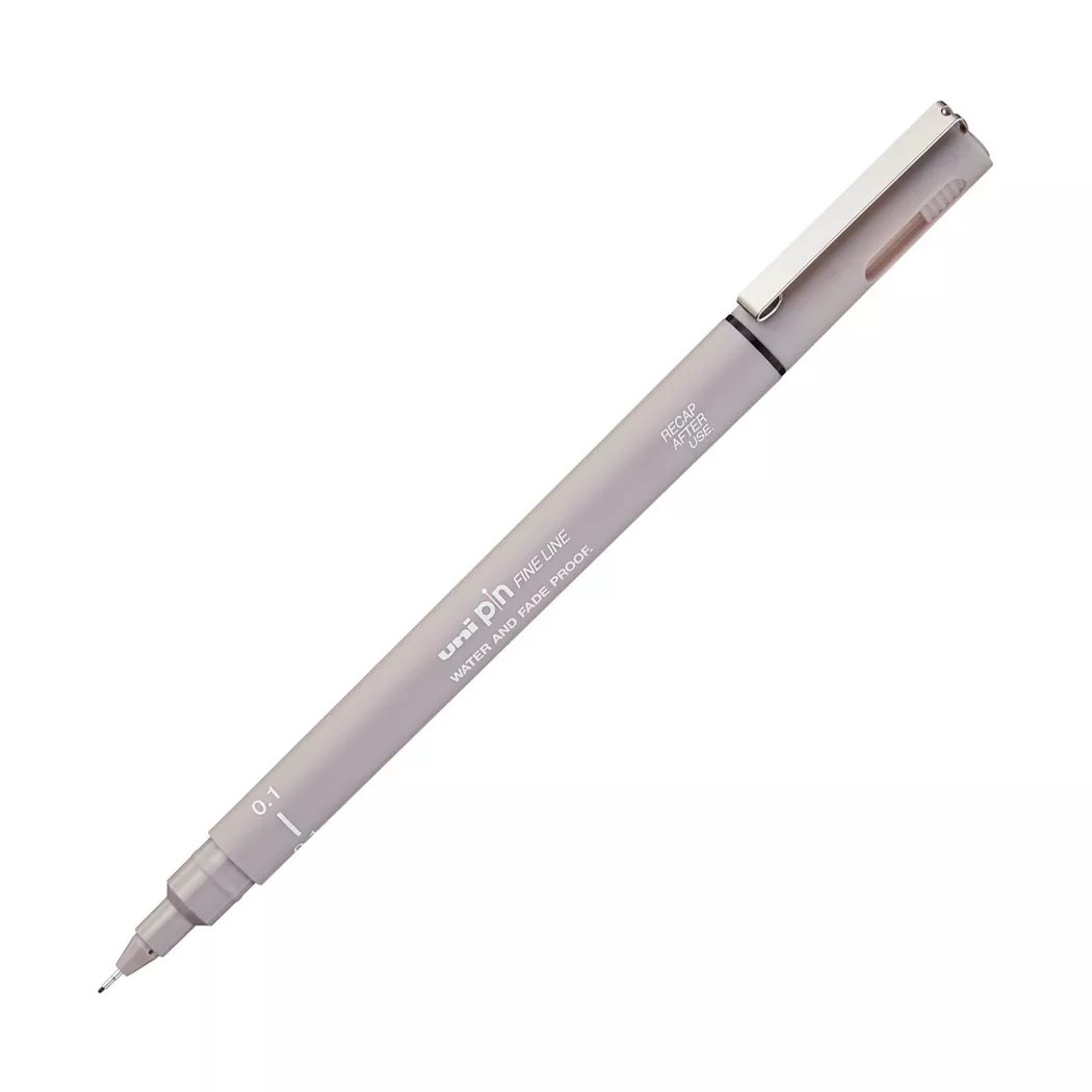 Feutre technique Uni-ball Pin 0.1 mm Gris clair
