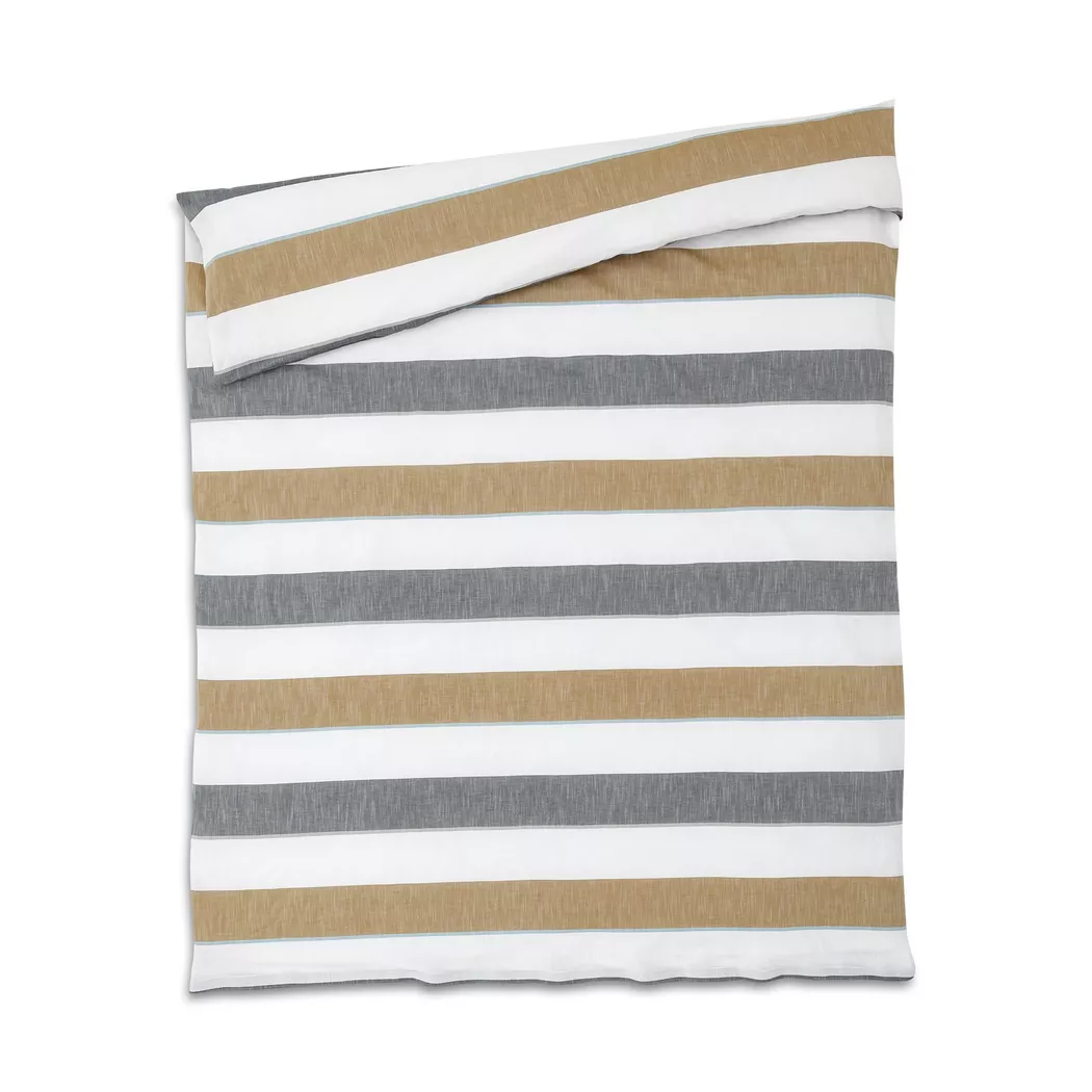 Manor Home - Duvetbezug, BLOGG Gestreifter Duvetbezug, 160 x 210 cm, Beige