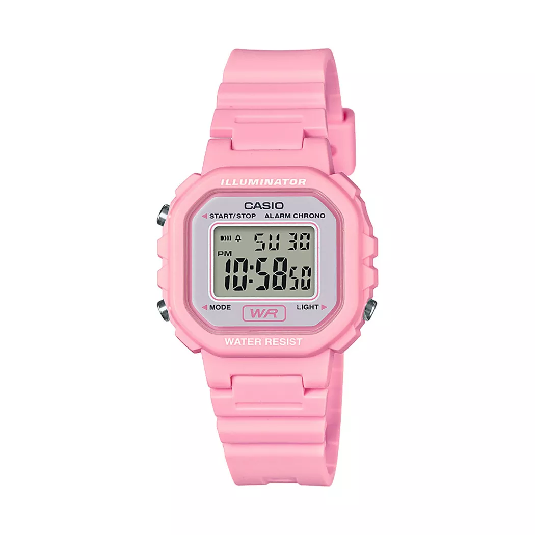 Reloj casio digital MUJER LA-20WH-4A1 color rosa alarma y luz led