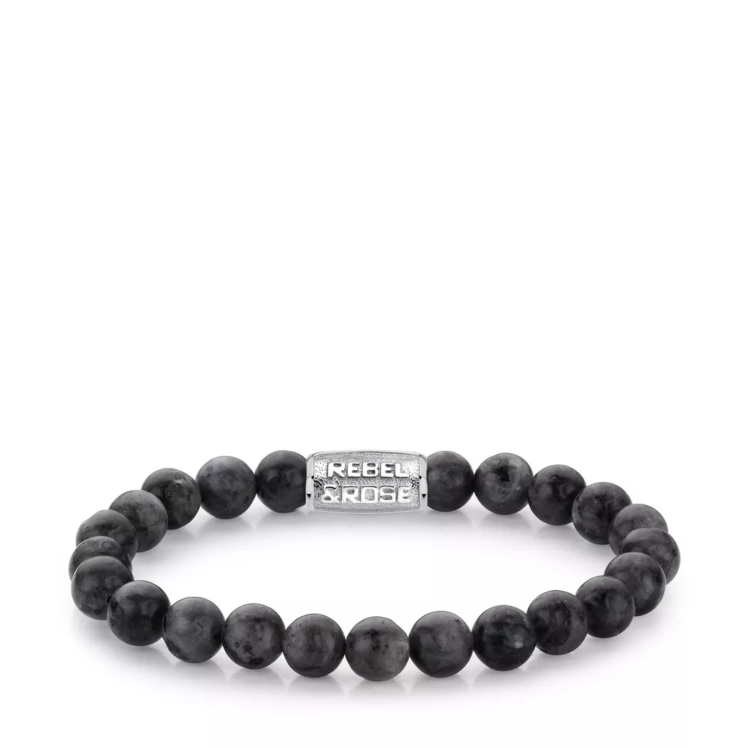 Rebel & Rose - Armband, Stones Only, L, Grau