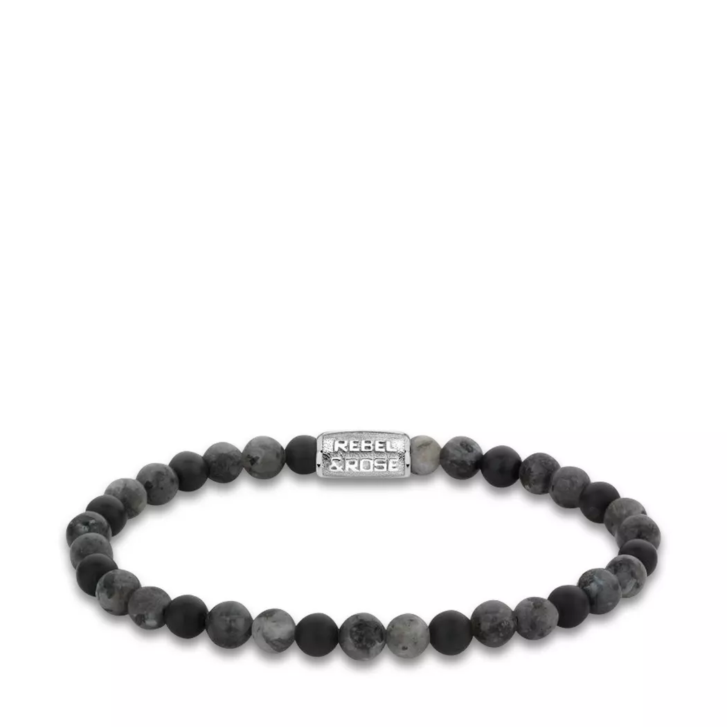 Rebel & Rose - Armband, L, Grau