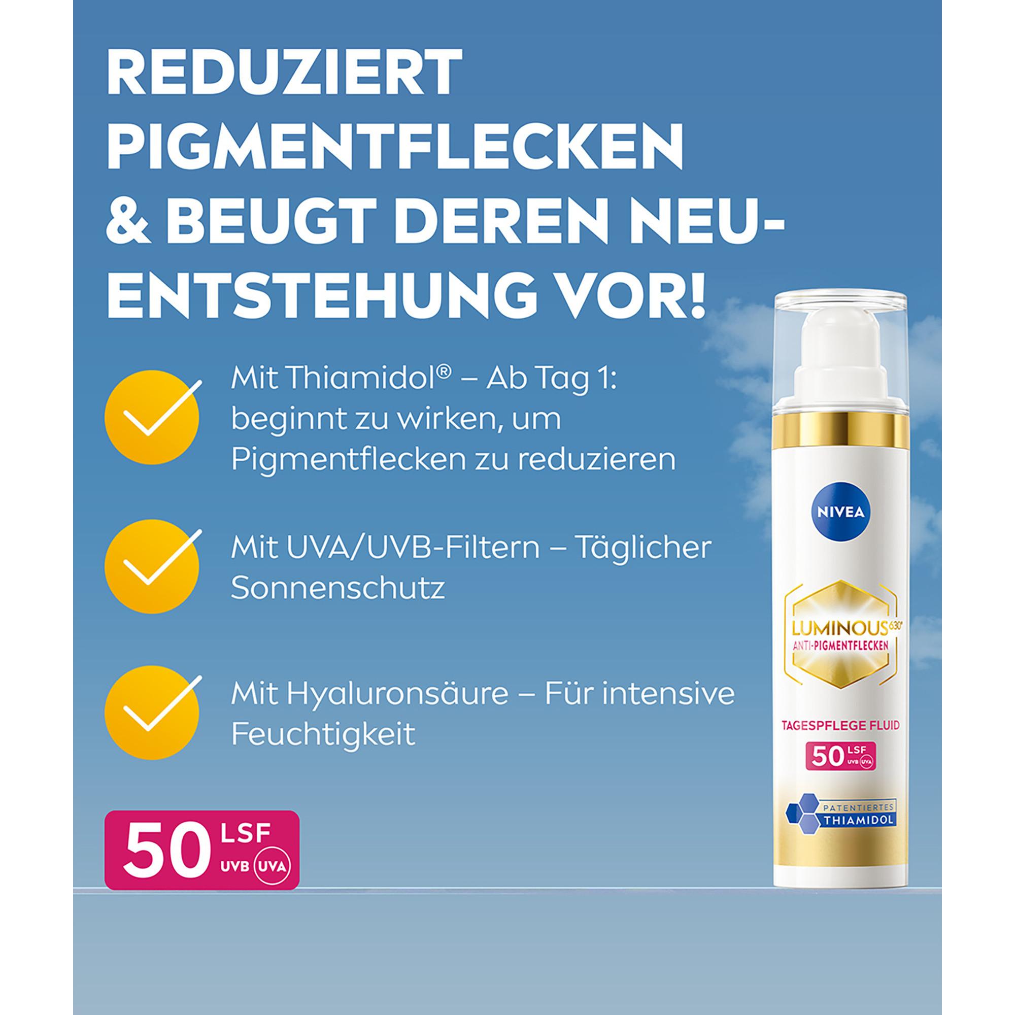 NIVEA Cellular Luminous Anti-Pigmentflecken Tagesfluid LSF 50 Fluide Jour Cellular Lum630 Anti-Taches Pigmentaires FPS 50 