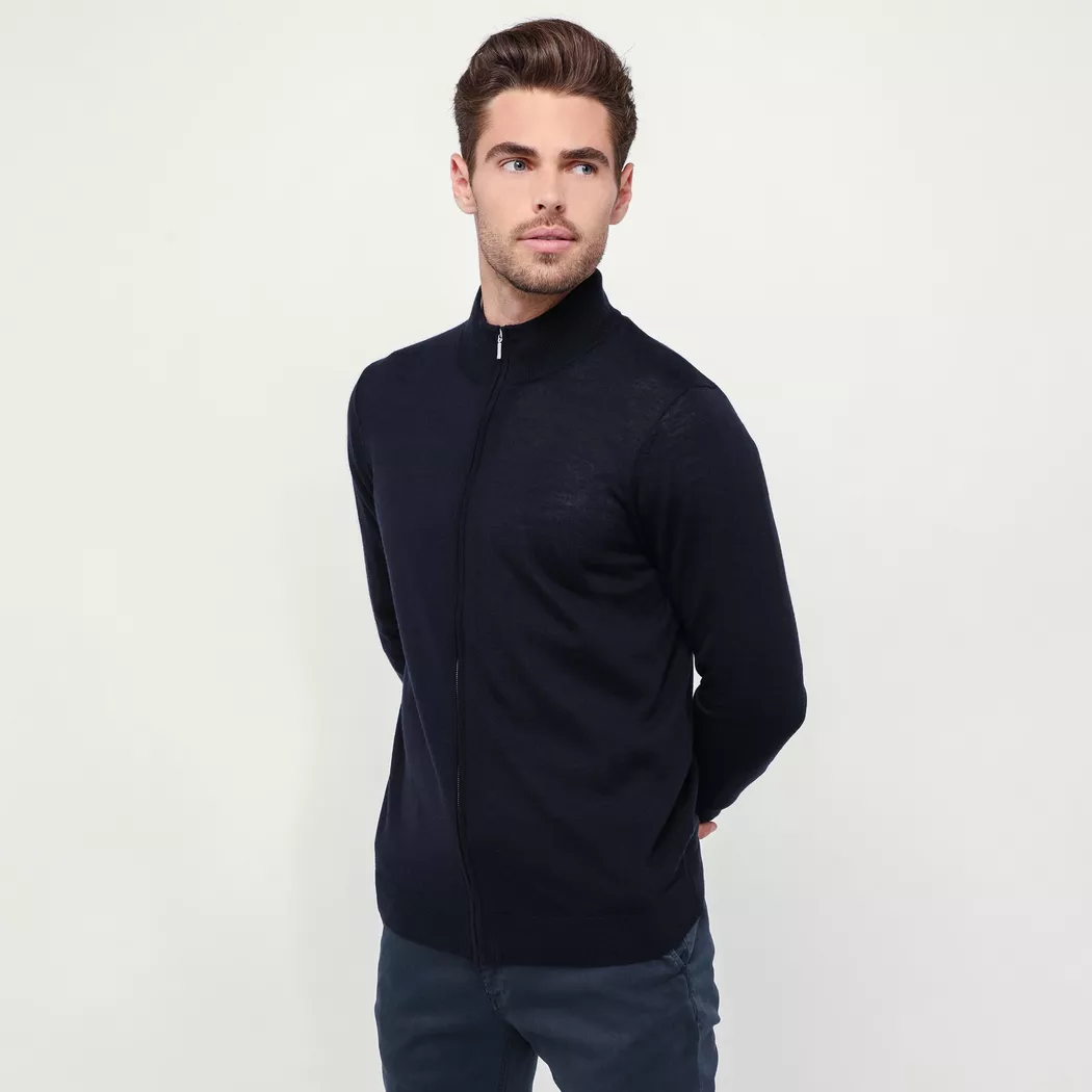 Manor Man - Kurze Strickjacke, für Herren, Marine, Größe M