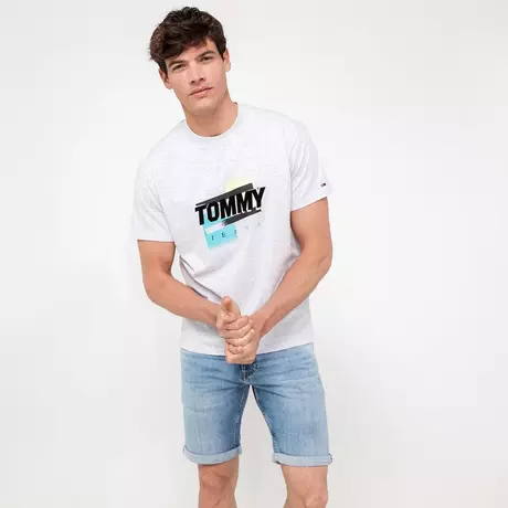 TOMMY JEANS T-Shirt TJM Faded Color Grap Silber