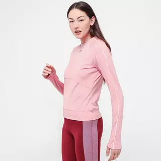 UNDER ARMOUR Rush CG Core T-shirt, col rond, manches longues Rose