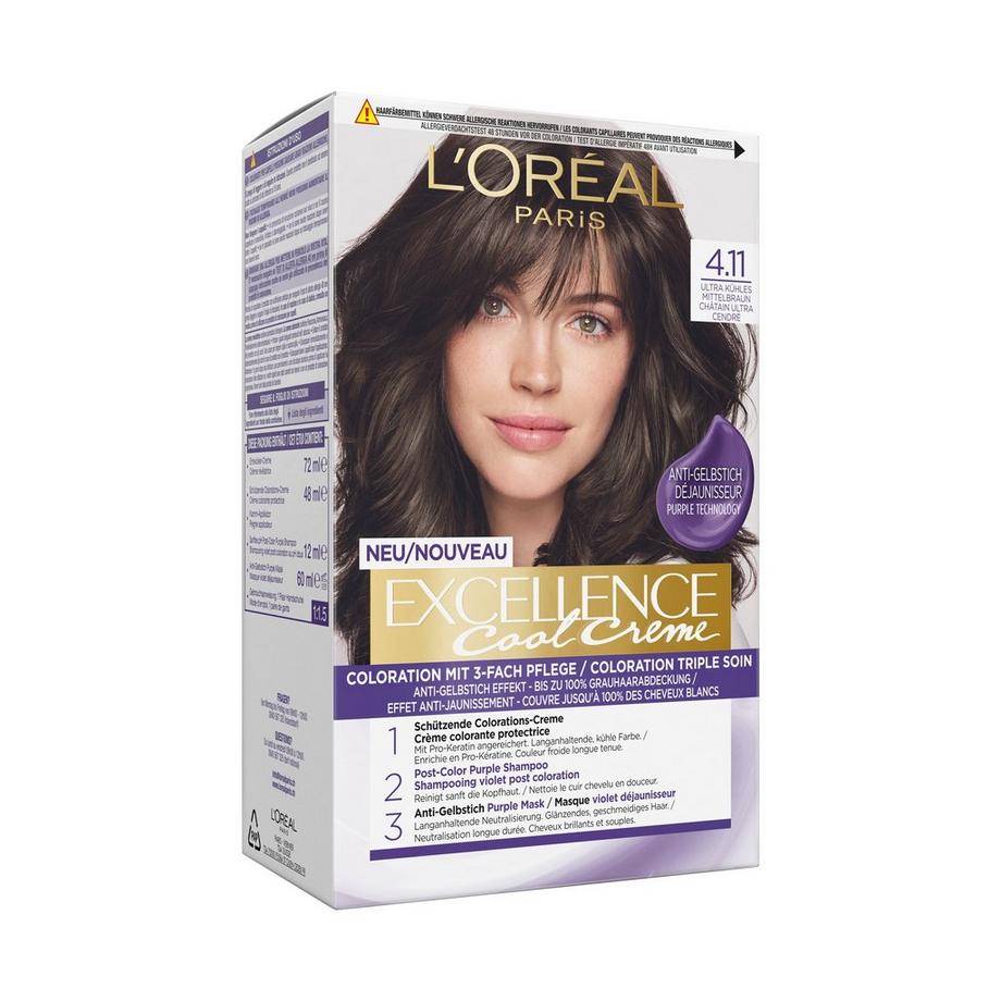 L'Oréal Paris Cool Crème Helbraun Cool Crème 4.11 Ultra Kühles Mittelbraun 