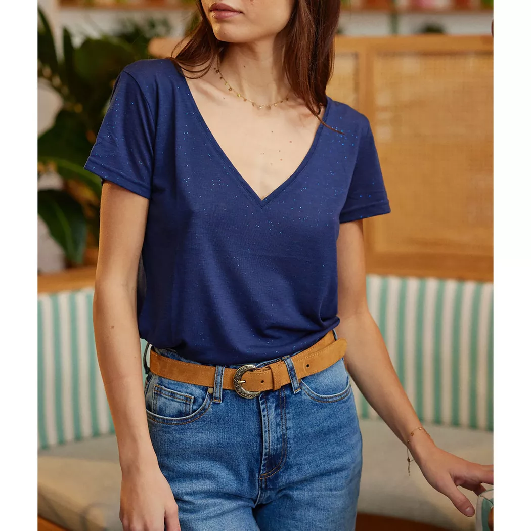 La Petite Etoile - T-Shirt, für Damen, Marine, Größe L