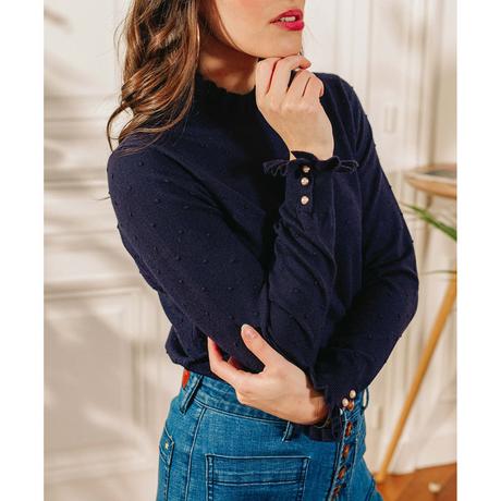 La Petite Etoile Solferinos Pullover mit Rüschenkragen  