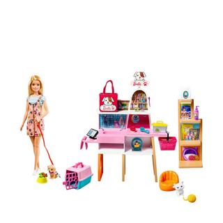 Barbie  Haustier-Salon Spielset mit Puppe, Anziehpuppe mit Zubehör 