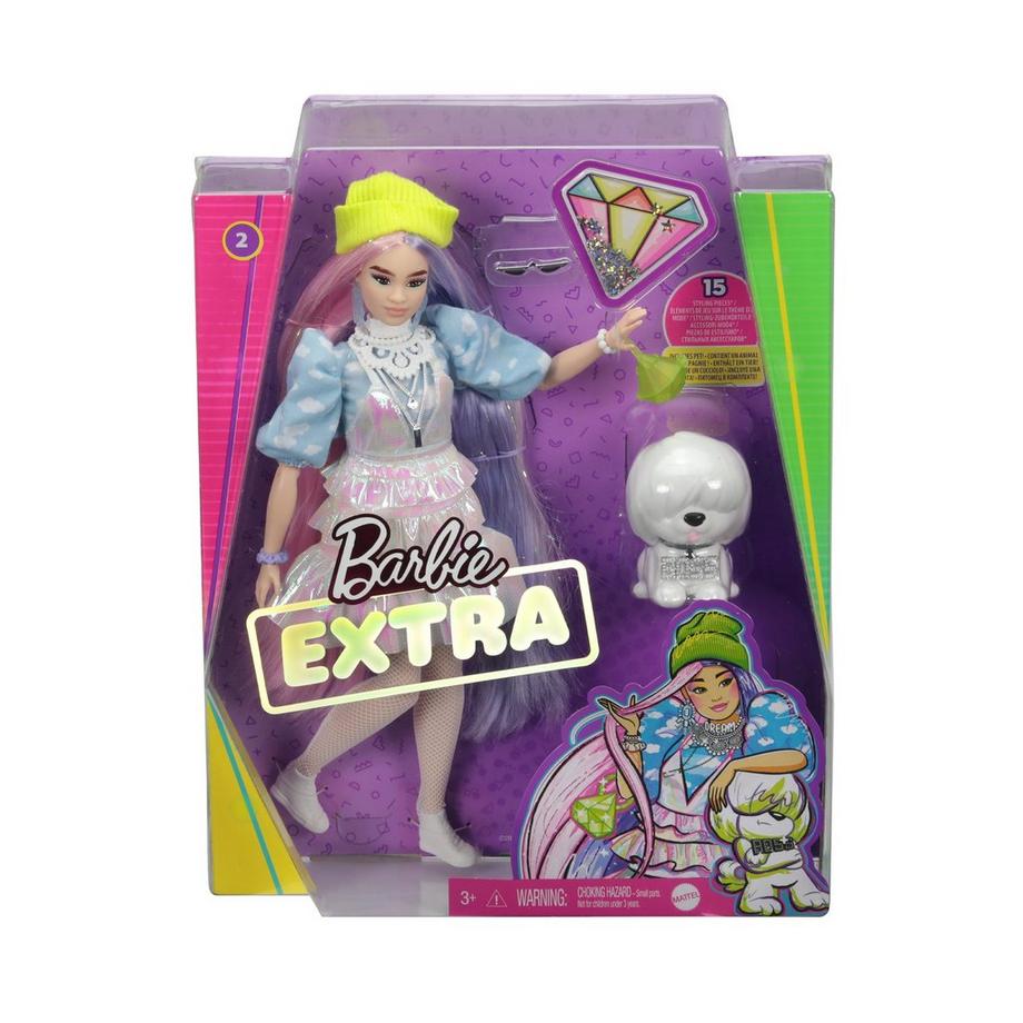 Extra Puppe mit langen Pastell-Haaren