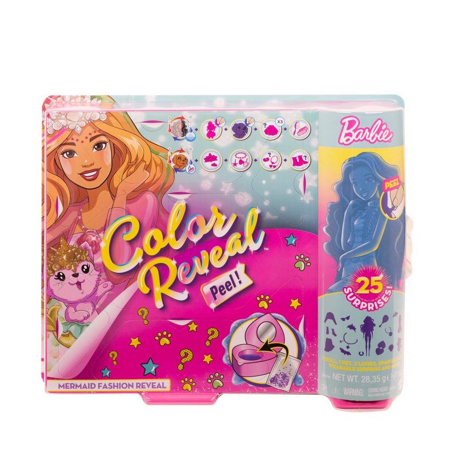 Barbie  Color Reveal Puppe & Haustier, Fantasy Fashion Meerjungfrau 