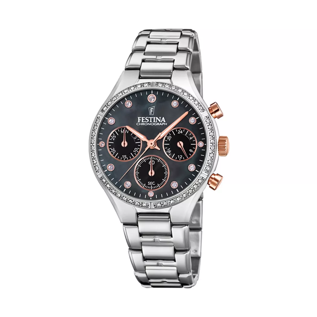 Festina - Chronograph Uhr, Boyfriend, 36mm, Silber