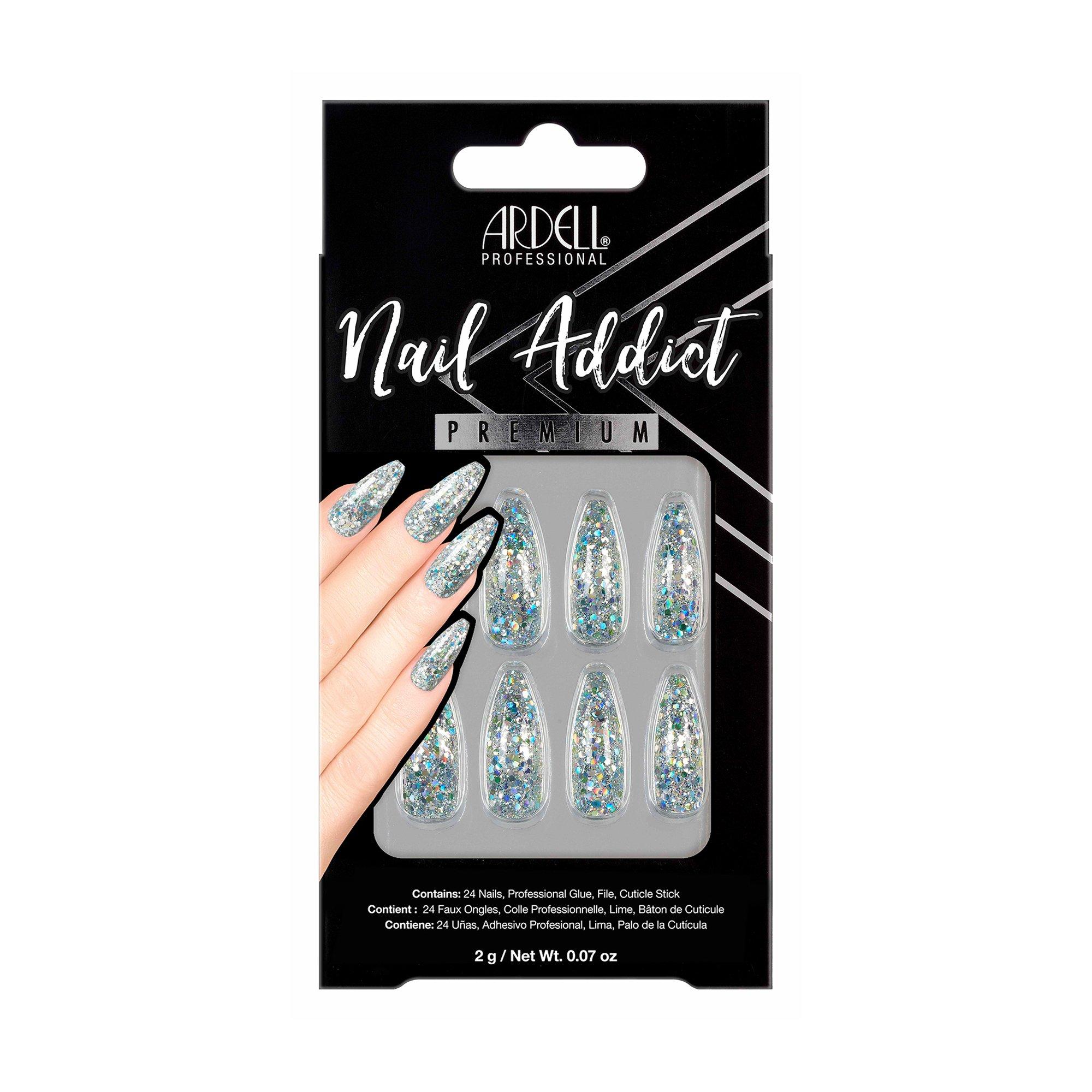 Image of Nail Addict Blue Jeweled Glitter, Künstliche Fingernägel Damen Blau