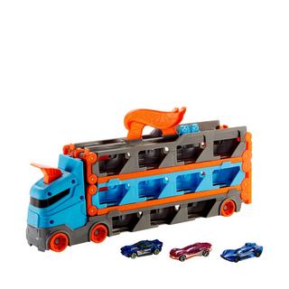 Hot Wheels  2-in-1 Rennbahn-Transporter inkl. 3 Spielzeugautos 