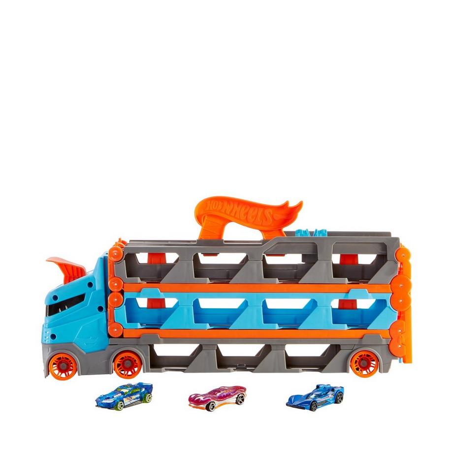 Hot Wheels  2-in-1 Rennbahn-Transporter inkl. 3 Spielzeugautos 