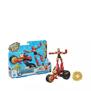 Marvel Flex Rider Iron Man avec moto 2-en-1