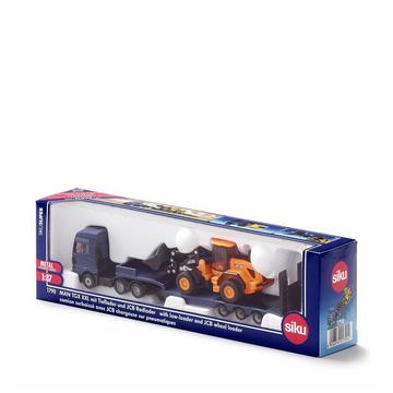 MAN camion surbaissé avec chargeuse JCB