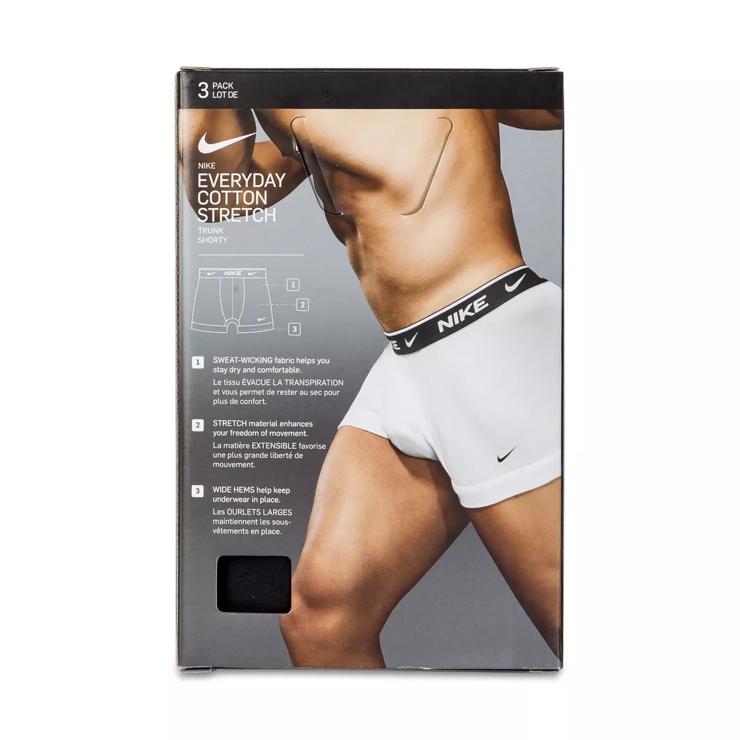 Nike Boxers Eday Trunk 3 Unités Black / Black M Homme