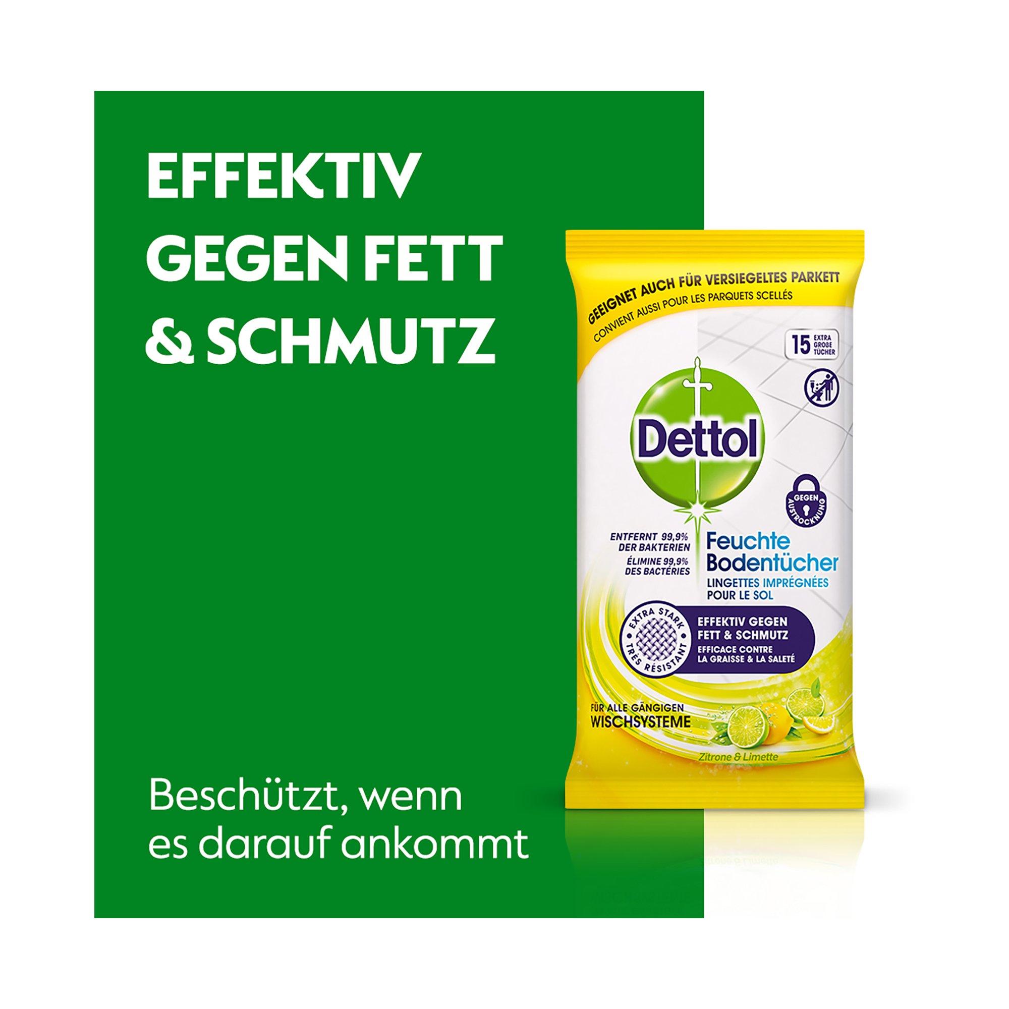Dettol DETTOL LINGETTES IMPRÉGNÉES POUR LE SOL 15 PCS  