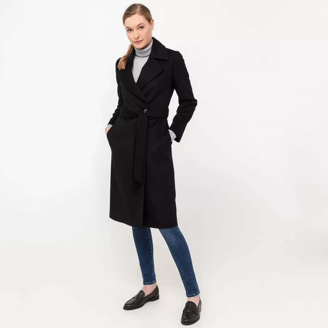 Manor Woman - Langer Cashmere Mantel, gerader Fit, für Damen, Black, Größe 42