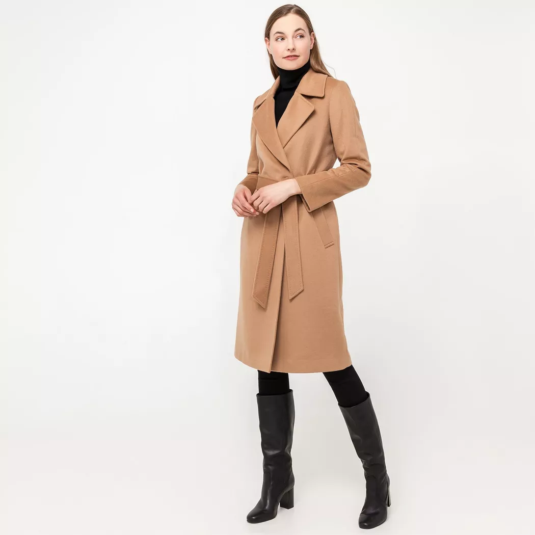 Manor Woman - Langer Cashmere Mantel, gerader Fit, für Damen, Cognac, Größe 42
