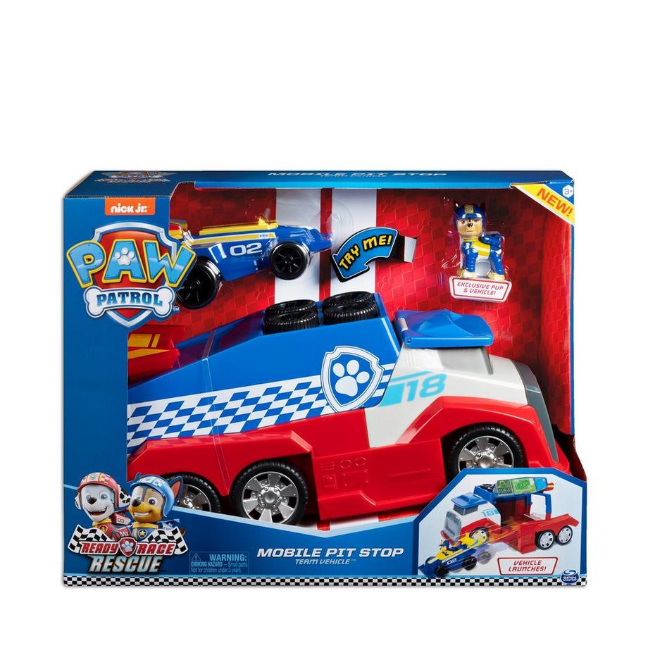Spin Master  Paw Patrol Ready, Race, Rescue Mobile Pit Stop Team-Fahrzeug Inklusive Chase Figur & Fahrzeug 