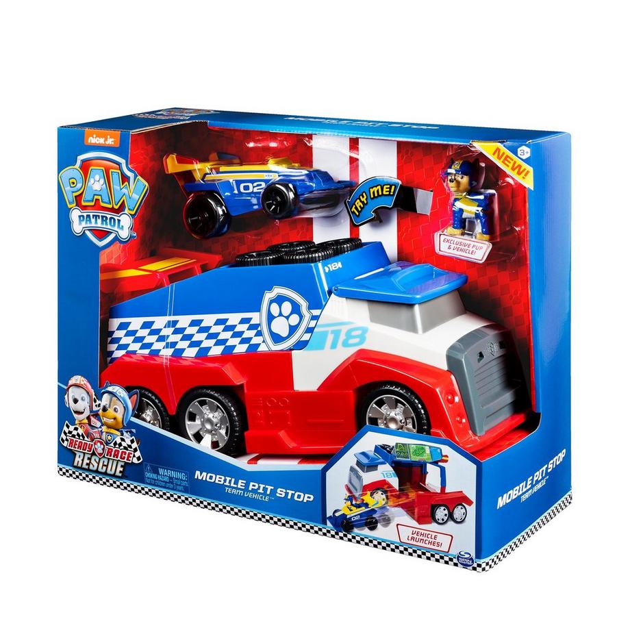 Spin Master  Paw Patrol Ready, Race, Rescue Mobile Pit Stop Team-Fahrzeug Inklusive Chase Figur & Fahrzeug 