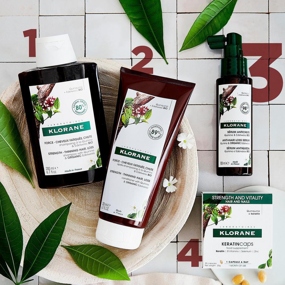 KLORANE  Quinine et edelweiss BIO Sérum contre la chute des cheveux 